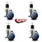 Service Caster 3.5'' Blue Poly Swivel 1-7/8'' Expanding Stem Caster Set with Brake, 4PK SCC-EX20S3514-PPUB-BLUE-TLB-178-4 - alternate 3
